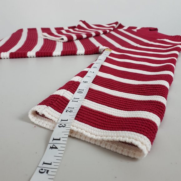 Talbots Pink White Striped Rib Knit Sweater - Picture 7 of 14